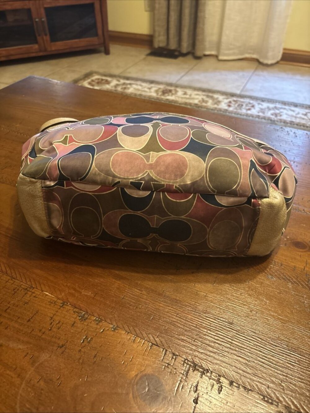 Coach Signature Scarf Sateen Tote Pink - Picture 6 of 8